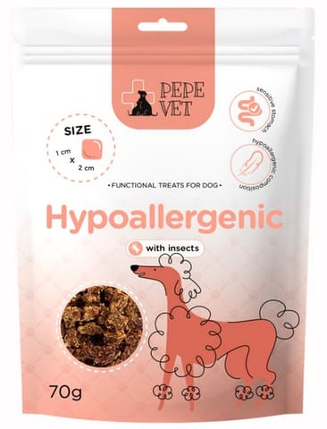 ⁨Paka Zwierzaka PEPE VET Przysmak funkcjonalny Hypoallergenic Insect 70g⁩ w sklepie Wasserman.eu
