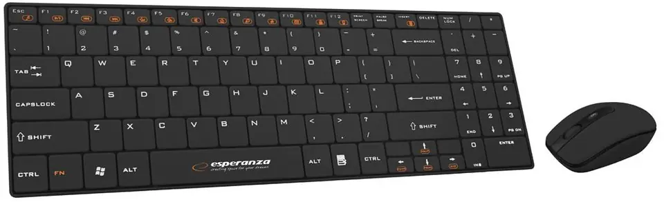 ⁨Esperanza EK122K keyboard RF Wireless QWERTY Black⁩ at Wasserman.eu