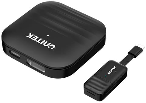 ⁨Unitek Bezprzewodowy nadajnik i odbiornik HDMI zasięg do 50m, czarny⁩ w sklepie Wasserman.eu