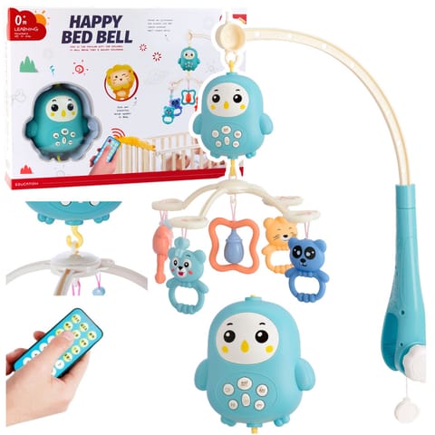 ⁨Karuzela Do Łóżeczka Pozytywka Z Lampką Grzechotki Misie Niebieska⁩ w sklepie Wasserman.eu