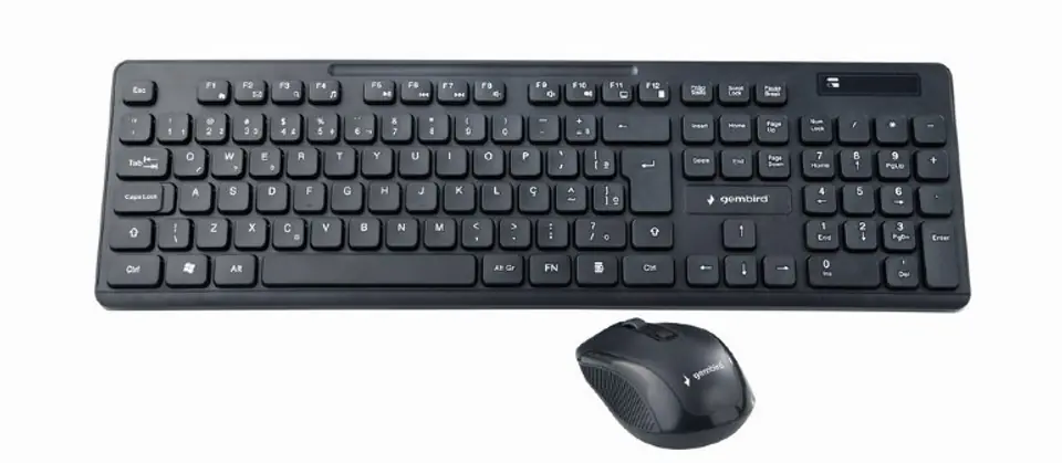 ⁨Gembird KBS-WCH-03 keyboard Mouse included RF Wireless + USB QWERTY English Black⁩ at Wasserman.eu