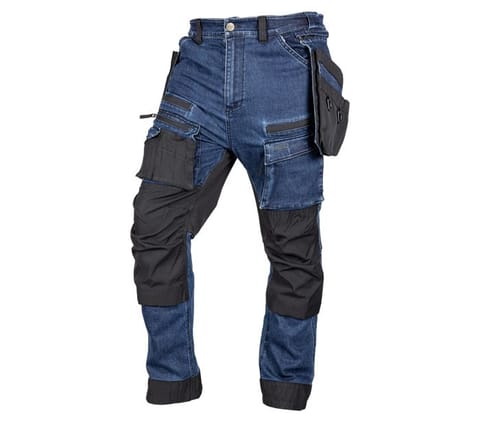 ⁨SPODNIE ROBOCZE DENIM WZMOCNIENIA CORDURA, GRANATOWE, ROZ. L⁩ w sklepie Wasserman.eu