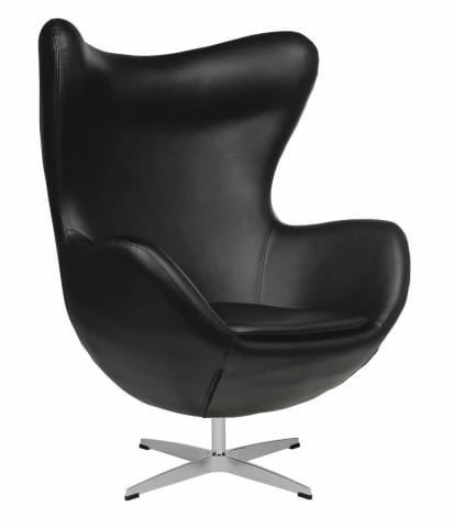 ⁨Fotel Jajo czarna skóra 06 Premium (Kolor Czarny)⁩ w sklepie Wasserman.eu