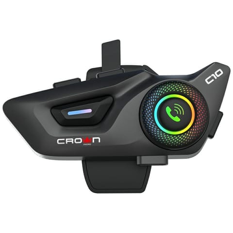 ⁨Interkom motocyklowy Crown C10 Bluetooth 5.3 czarny⁩ w sklepie Wasserman.eu