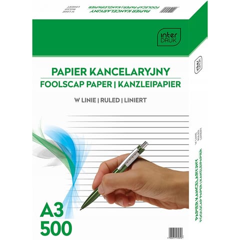 ⁨Papier kancelaryjny A3 linia (500) INTERDRUK⁩ w sklepie Wasserman.eu