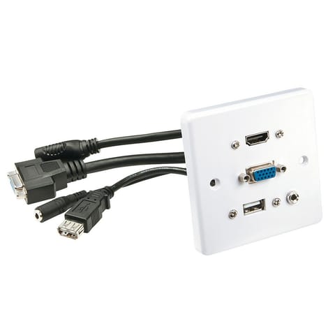 ⁨Lindy Wall plate VGA/HDMI/USB/3.5mm⁩ w sklepie Wasserman.eu