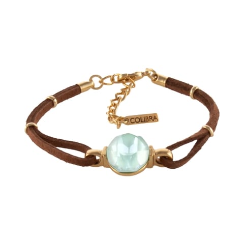 ⁨Bransoletka średni kryształ Primero na zamszowym rzemyku (B24/LAT/79AU)⁩ w sklepie Wasserman.eu