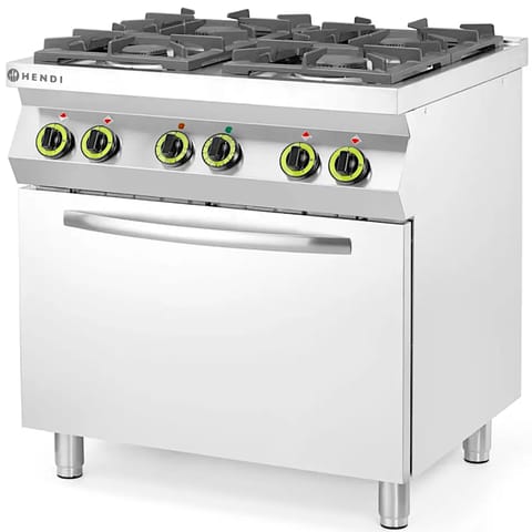 ⁨Kuchnia gazowa 4 palniki z elektrycznym piekarnikiem konwekcyjnym GN1/1 Kitchen Line - Hendi 225882⁩ w sklepie Wasserman.eu