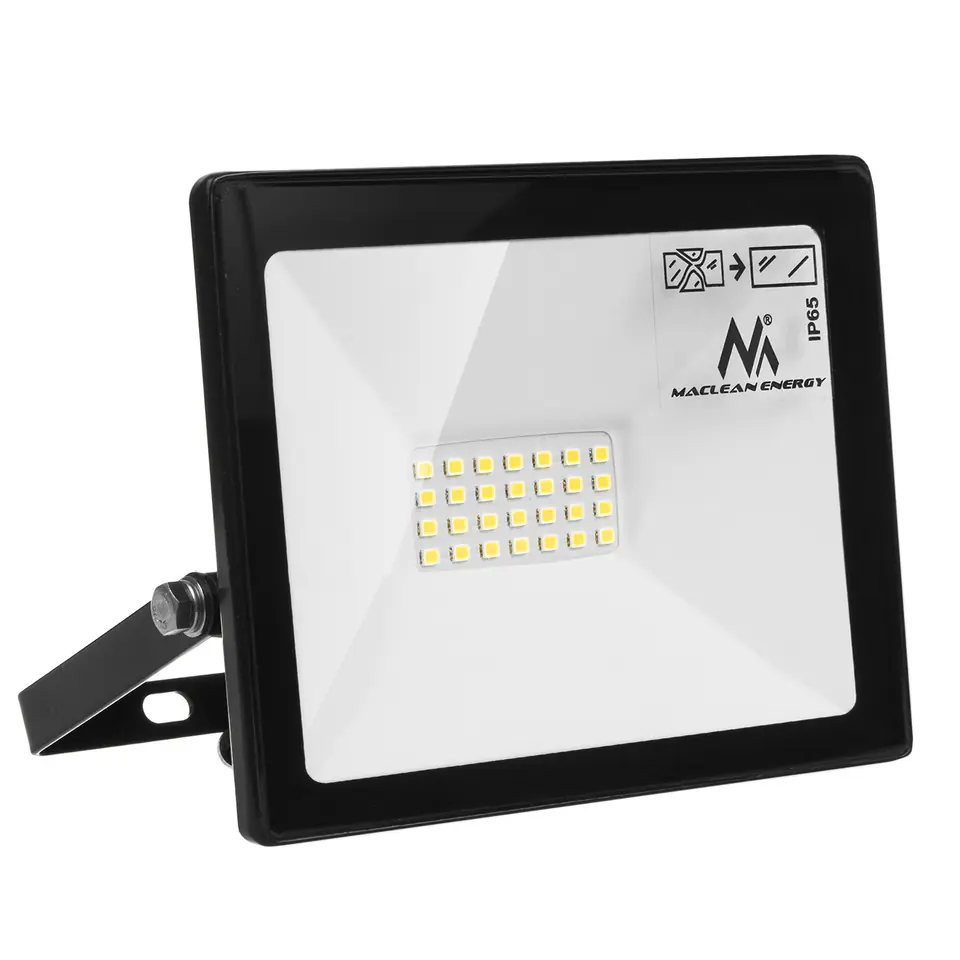 ⁨LED floodlight Maclean, slim 20W, 1600lm, warm white (3000K), IP65, MCE520 WW⁩ at Wasserman.eu