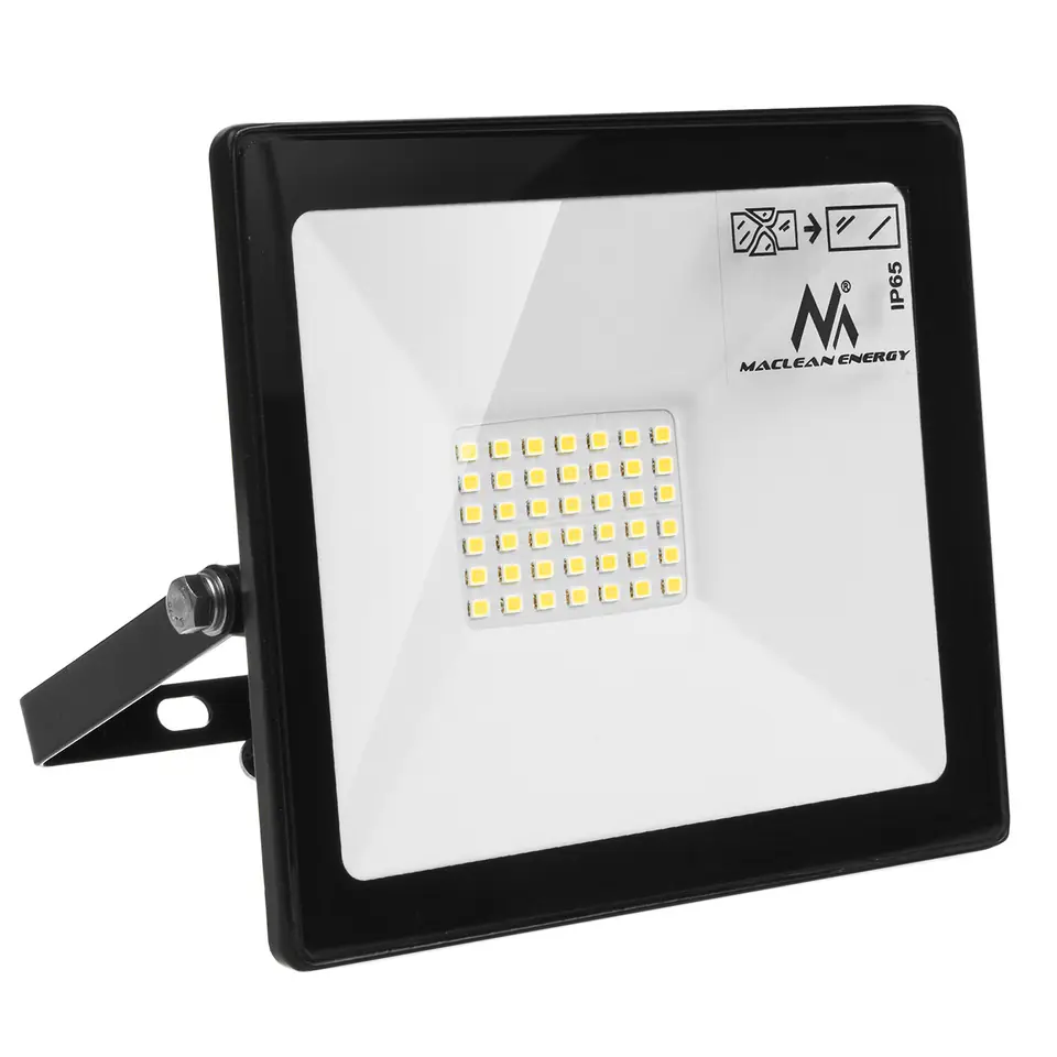 ⁨LED floodlight Maclean, slim 30W, 2400lm, warm white (3000K), IP65, MCE530 WW⁩ at Wasserman.eu