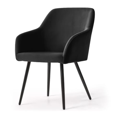 2x Welurowe krzesło tapicerowane gładkie Czarne ESTELLE Czarne nogi w sklepie Wasserman.eu