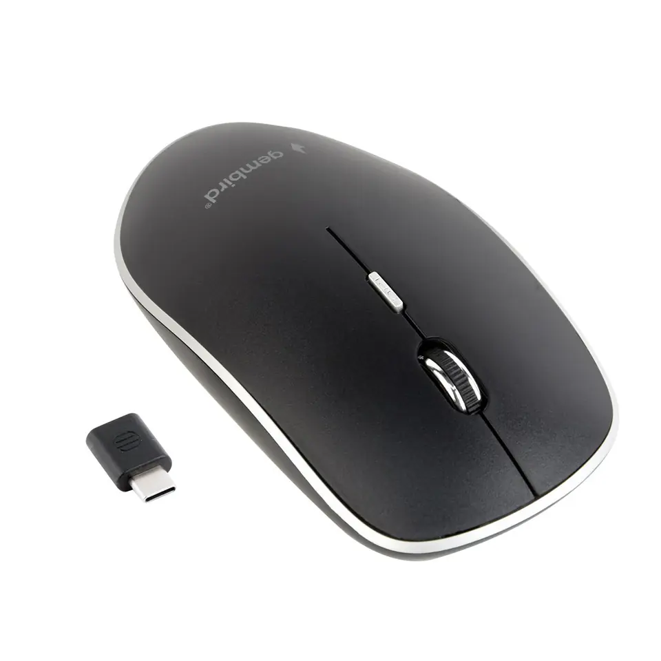 ⁨Gembird MUSW-4BSC-01 mouse Ambidextrous RF Wireless + USB Type-C Optical 1600 DPI⁩ at Wasserman.eu