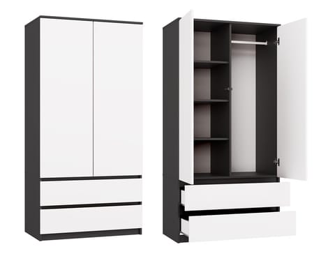 Szafa Malwa SS-90 ANTRACYT BIEL w sklepie Wasserman.eu