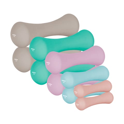 ⁨Hantelki żeliwne neoprenowe zestaw 21kg (2x0.5kg+2x1kg+2x2kg+2x3kg+2x4kg), REBEL ACTIVE⁩ w sklepie Wasserman.eu