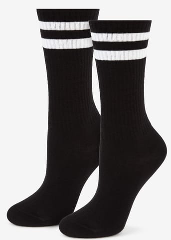 ⁨SKARPETY MARILYN DAMSKIE TWO STRAPS BLA/WHI (kolor black - white, rozmiar 36-40)⁩ w sklepie Wasserman.eu