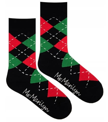 ⁨SKARPETY MARILYN MEN RHOMBUS BLACK/RED/GREEN (kolor black, rozmiar 41-45)⁩ w sklepie Wasserman.eu