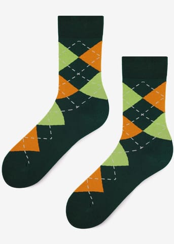 ⁨SKARPETY MARILYN MEN RHOMBUS GREEN/ORANGE (kolor green - orange, rozmiar 41-45)⁩ w sklepie Wasserman.eu