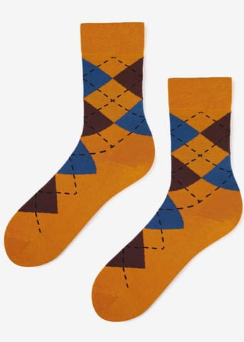 ⁨SKARPETY MARILYN MEN RHOMBUS YELLOW/BLUE (kolor yellow - blue, rozmiar 41-45)⁩ w sklepie Wasserman.eu