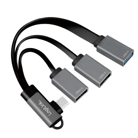 ⁨USB3.2 Hub USB-C/M 90, to 3xUSB-A/F, 0.15m⁩ at Wasserman.eu