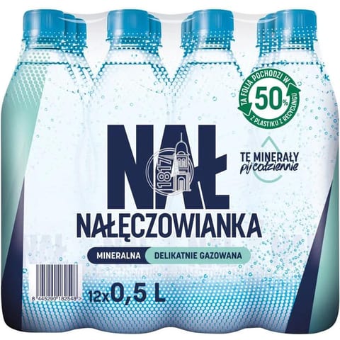 ⁨Woda mineralna NAŁĘCZOWIANKA 0.5L (12szt) delikatnie gazowana z kaucją⁩ w sklepie Wasserman.eu