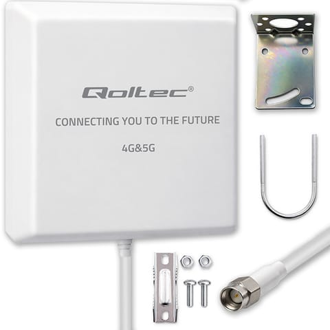 ⁨Qoltec Antena 4G 5G | 9dBi | kierunkowa | zewnętrzna | SMA | wodoodporna | 3m⁩ w sklepie Wasserman.eu