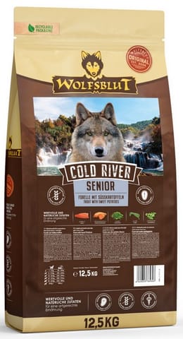 ⁨Wolfsblut Dog Cold River Senior - pstrąg i bataty 12,5kg⁩ w sklepie Wasserman.eu