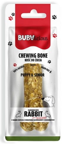 ⁨BUBAlicious Kość Puppy & Senior z królikiem oraz dodatkiem glukozaminy i chondroityny - wsparcie stawów 17cm [3717]⁩ w sklepie Wasserman.eu