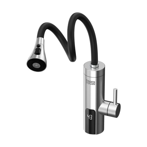 ⁨Przepływowy podgrzewacz wody - bateria metalowa kuchenna z elastyczną wylewką⁩ w sklepie Wasserman.eu