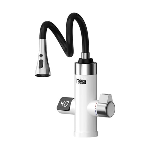 ⁨Przepływowy podgrzewacz wody bateria kuchenna z elastyczną wylewką⁩ w sklepie Wasserman.eu