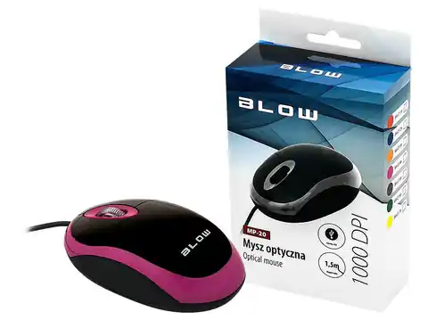 ⁨Mysz BLOW Mp-20 84-014# (optyczna; 1000 DPI; kolor różowy)⁩ w sklepie Wasserman.eu