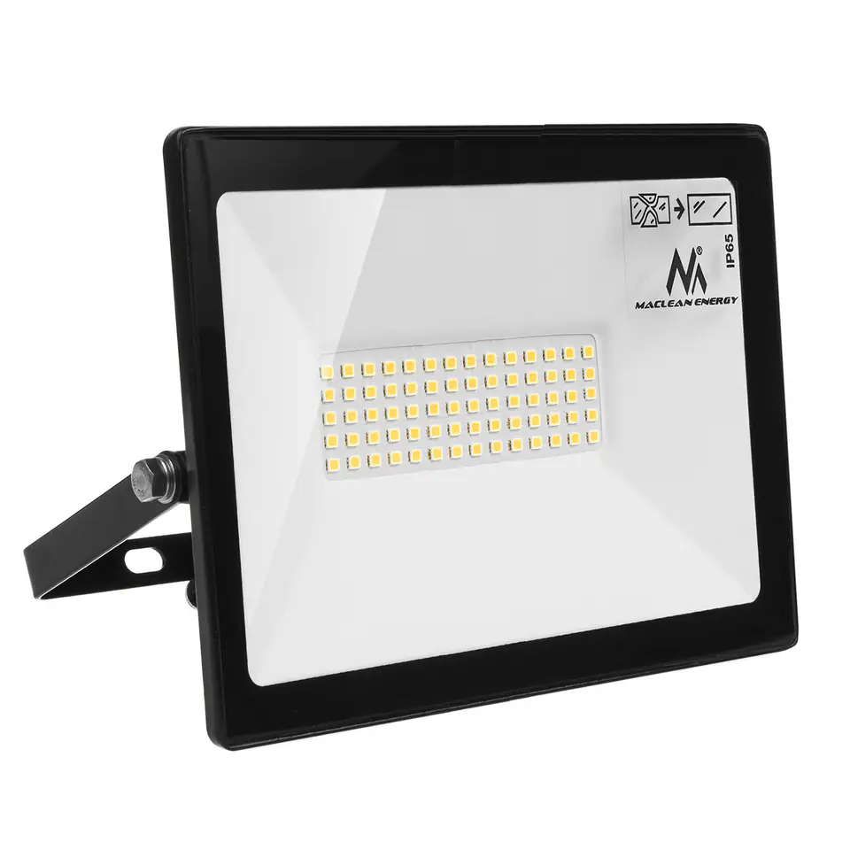 ⁨MACLEAN LED Floodlight, Slim 50W, Neutral White (4000K), IP65, PREMIUM, MCE550 NW⁩ at Wasserman.eu