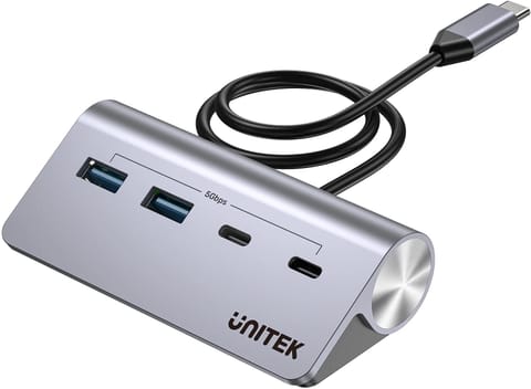 ⁨Unitek Hub alumininiowy USB-A/USB-C z 4 portami 5Gbps⁩ w sklepie Wasserman.eu