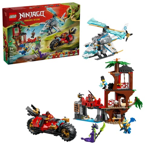 ⁨LEGO NINJAGO Bitwa ninja: domek na drzewie z pojazdami 71857⁩ w sklepie Wasserman.eu