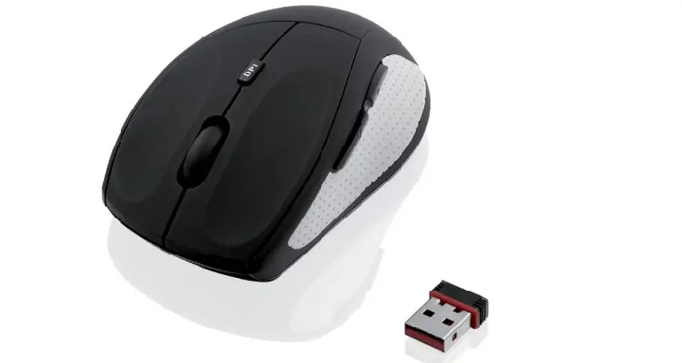 ⁨Mysz IBOX JAY PRO OPTYCZNA BEZPRZEWODOWA USB IMOS603 (optyczna; 1600 DPI; kolor czarny)⁩ w sklepie Wasserman.eu