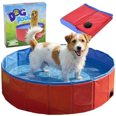 ⁨BASEN OGRODOWY SKŁADANY DLA PSA 80X30CM CZERWONY MAXPRO⁩ w sklepie Wasserman.eu