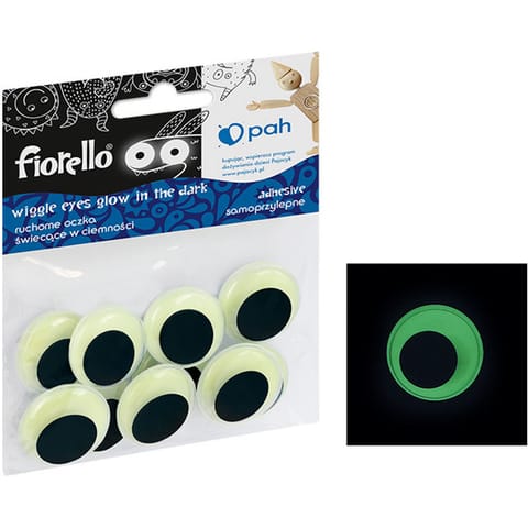 ⁨Oczka ruchome samoprzylepne świecące w ciemności 25mm (10 sztuk) FIORELLO GR-KE10-25F 170-2562⁩ w sklepie Wasserman.eu