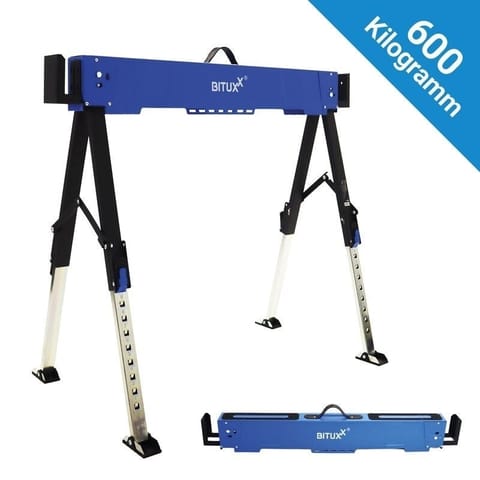 ⁨Stół roboczy / kozioł składany regulowany - 600 kg, wysokość 62-87 cm BITUXX⁩ w sklepie Wasserman.eu