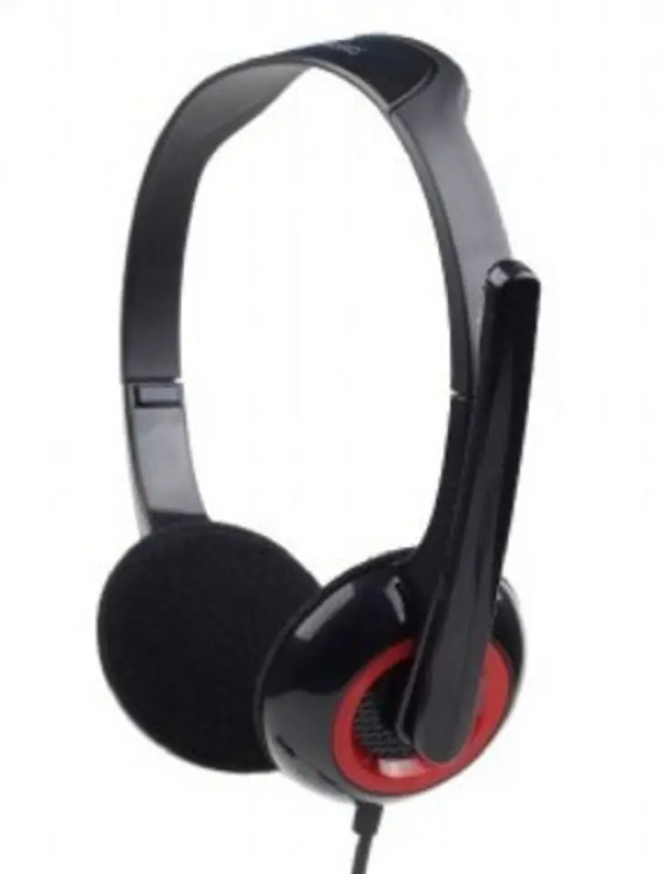 ⁨Gembird MHS-002 headphones/headset Wired Head-band Calls/Music Black, Red⁩ at Wasserman.eu
