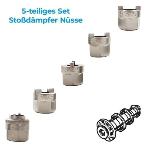 ⁨Zestaw nasadek do amortyzatorów i łożysk kolumn - narzędzia 5-cz. BITUXX do samochodów osobowych⁩ w sklepie Wasserman.eu