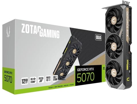 ⁨Karta graficzna Zotac GeForce RTX 5070 SOLID 12GB GDDR7 192bit 3DP/HDMI⁩ w sklepie Wasserman.eu