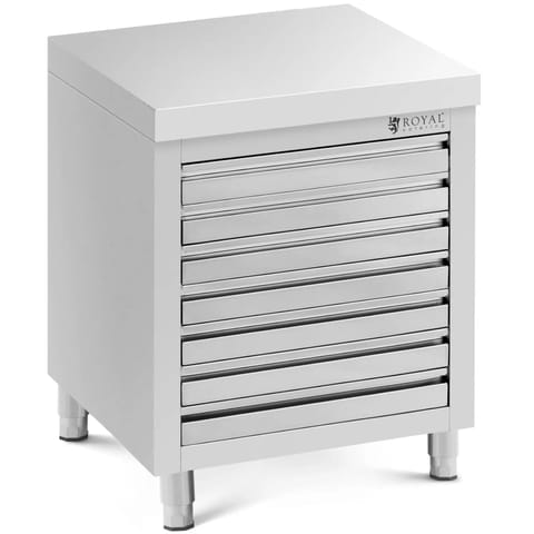 ⁨Szafka gastronomiczna na ciasto do pizzy stalowa 7 szuflad 50 x 70 cm⁩ w sklepie Wasserman.eu