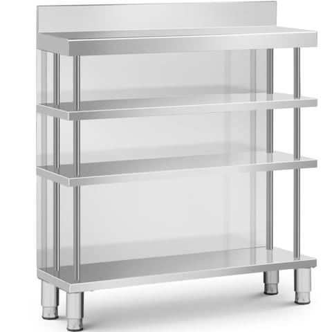 ⁨Stół blat barowy roboczy gastronomiczny z rantem 4 półki STAL 100 x 30 x 105 cm⁩ w sklepie Wasserman.eu
