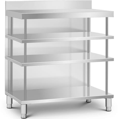 ⁨Stół blat barowy roboczy gastronomiczny z rantem 4 półki STAL 100 x 60 x 105 cm⁩ w sklepie Wasserman.eu