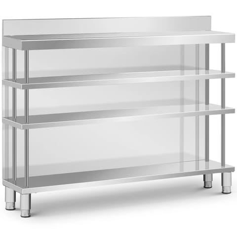 ⁨Stół blat barowy roboczy gastronomiczny z rantem 4 półki STAL 150 x 30 x 105 cm⁩ w sklepie Wasserman.eu