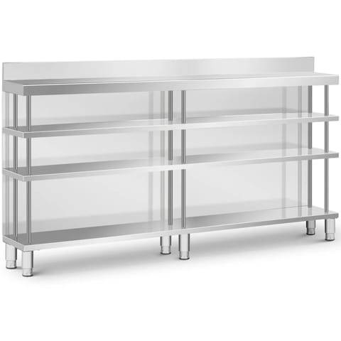 ⁨Stół blat barowy roboczy gastronomiczny z rantem 4 półki STAL 200 x 30 x 105 cm⁩ w sklepie Wasserman.eu