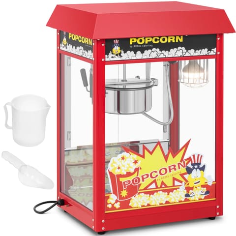 ⁨Maszyna urządzenie do prażenia popcornu retro 1500 W 5 kg/h - czerwona⁩ w sklepie Wasserman.eu