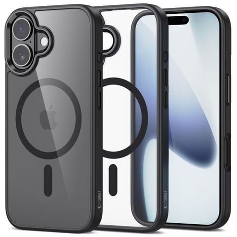 ⁨Etui pokrowiec case na iPhone 17 MagSafe MagMat - przezroczysto-czarne⁩ w sklepie Wasserman.eu