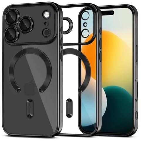 ⁨Etui pokrowiec na iPhone 17 Pro Max MagSafe MagFlex - przezroczysto-czarne⁩ w sklepie Wasserman.eu