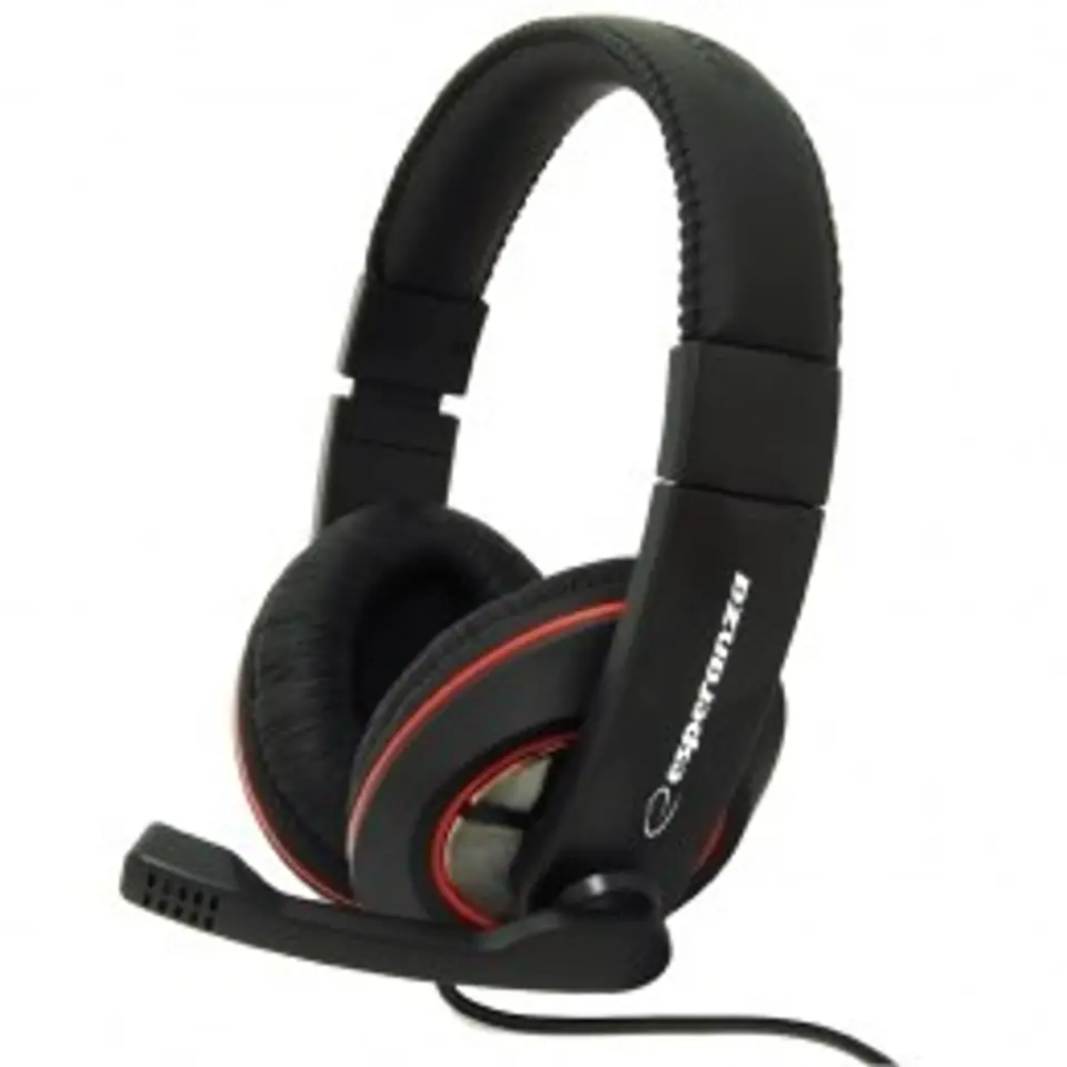 ⁨Esperanza EH118 headphones/headset Head-band Black, Red⁩ at Wasserman.eu