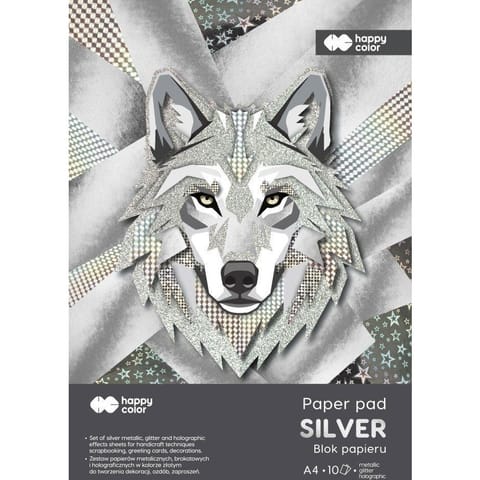 ⁨Blok Hobby SILVER A4 150-230g. (10ark.) HA 7840 2030-SL Happy Color⁩ w sklepie Wasserman.eu
